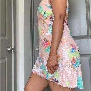 Sequin High Low Spring Dress